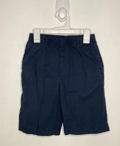 Faded Glory Chino Shorts Boys 7 Elastic Waist Navy Blue Pull On Khaki - Picture 1 of 4