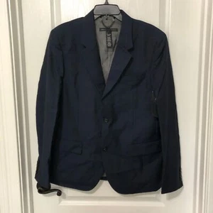 Marc Jacobs Herren Sakko L Blau Navy Deep Melange Wolle 2 Knöpfe Neu mit Etikett - Bild 1 von 7