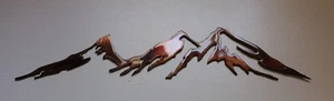 Mountain Outline Metal Wall Art Accent Copper/Bronze   20" wide - Picture 1 of 2