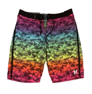Pantalones Cortos de Natación Hurley Para Hombres Multicolor Ombre Estampado Digital Medidas 28" - Imagen 1 de 7