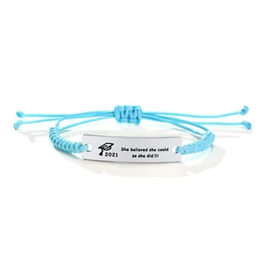 She believed she could SO SHE DID Women Inspirational Bracelet Braided Adjustabl - Picture 1 of 8