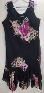 R&M Richards Womens Floral Print Hi-Low Cocktail And Party Dress +Size 24W - Picture 1 of 4