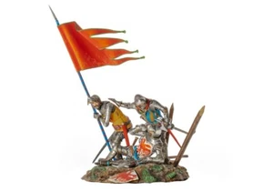 ANDREA MINIATURES SM-S05 - AGINCOURT 1415 • 3 FIGURES DIORAMA - 54mm METAL KIT - Imagen 1 de 10