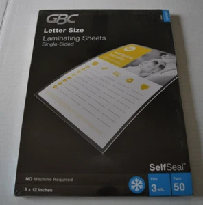 GBC Letter Size Laminating Sheets - Single-Sided item #3747307 pack of 50 self-s - Picture 1 of 4