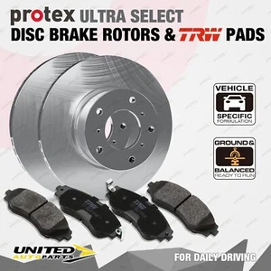Front Protex Ultra Select Disc Brake Rotors + TRW Pads for Citroen Xantia Wagon - Picture 1 of 2