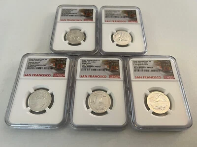 2018-S SILVER REVERSE NATIONAL PARK QUARTER SET E.R. NGC PF70 ULTRA CAMEO - Image 1 of 4