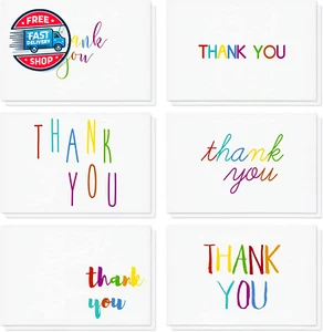 48 Pack Thank You Note Cards with Envelopes for Kids Birthday, Baby Show - Picture 1 of 12