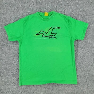 Camisa Hollister Niño Grande Verde Logo Gráfico Camiseta Cuello Redondo Manga Corta Juvenil Foto 1 de 4