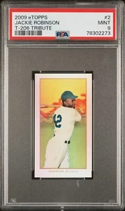 (Pop 10) Jackie Robinson 2009 eTopps T-206 Tribute #2 Refractor /749 PSA 9 Mint - Picture 1 of 2