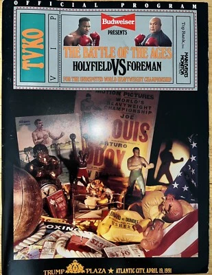 HOLYFIELD FOREMAN VINTAGE official boxing fight program book. 1991 - Image 1 of 4