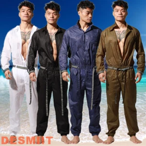 Hombres Sexy Protectores contra Erupciones Monos Abrigos Delgados Translúcidos Exterior Ropa de Playa Pantalones - Imagen 1 de 16