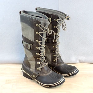 Sorel Conquest Carly Tall Duck Boots Womens Size 8 Waterproof Brown NL2033-208 - Picture 1 of 10