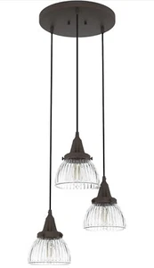 Hunter - Cypress Grove 3-light Onyx Bengal, Medium Size Cluster Lights - 19183 - Picture 1 of 9