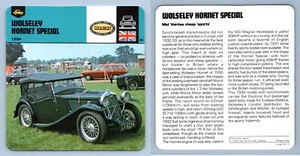Worseley Hornet Special - GT & Production Edito Service #37-17 Auto Rally Card - Picture 1 of 1