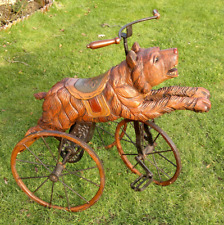 Rare Antique Black Forest Bear Tricycle Bicycle Hand Carved~Painted 33"Across