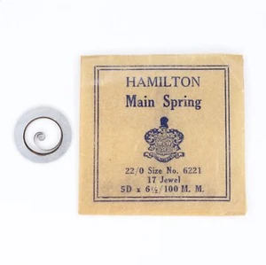Hamilton 22/o size Mainspring- Wristwatch - Part #6221 - MX498 - Picture 1 of 2