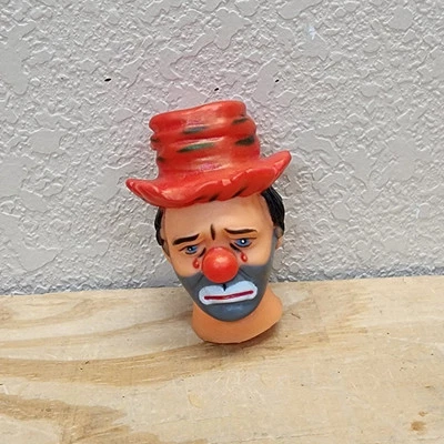 Cabeza de payaso de goma Emmett Kelly Sad Hobo de colección gran suministro para hacer muñecas Foto 1 de 4