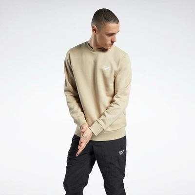 REEBOK Classics Small Vector Men's Utility Beige Crewneck Sweatshirt BNWT - Image 1 of 4