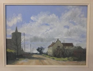 Framed Original Oil on Board by Richard Jex Waters: Church with Round Tower - Picture 1 of 6