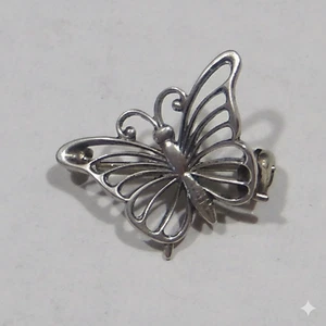 Rare VTG Beau Sterling Silver Butterfly Pin Brooch Filigree 925 Insect Jewelry - Picture 1 of 2