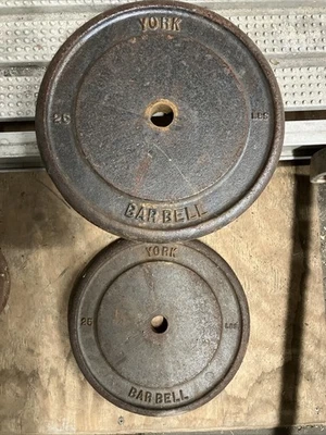 vintage york Barbell 25 Lb weight plates Set - Image 1 of 3