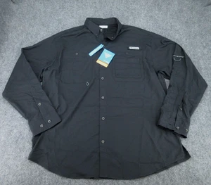 Columbia PFG Shirt Mens XL Black Crystal Springs Long Sleeve Omni-Shade Fishing - Picture 1 of 16