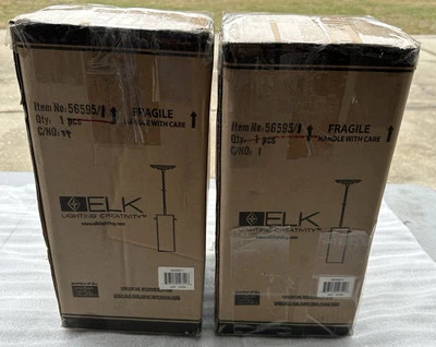 Iluminación de alce - Dos luces colgantes - 56595/1 - Luces colgantes remolino de 5 pulgadas. Foto 1 de 3