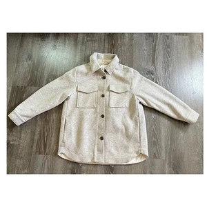 H&M Damen Beige Shacket Hemdjacke Relaxed Fit Knopfleiste Größe S - Bild 1 von 8