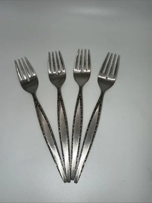 Community Stainless Oneida Venetia Salad Forks Lot of 4 Brushed 6 3/4” - Image 1 of 2