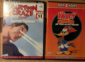 Lot of 2 Cartoon DVDs Woody Woodpecker Superman Showdown Remastered Classic Set - Picture 1 of 2