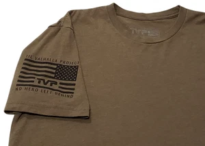 TVP Til Valhalla Project T-Shirt Men's Large Olive Green No Hero Left Behind - Picture 1 of 7