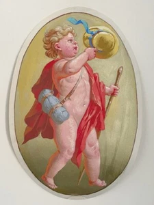 Gouache Putto Hermes/Merkur - Klassizismus, Anfang 19. Jahrhundert - Bild 1 von 10