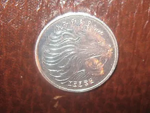 WHOLESALE LOT OF 6 AFRICAN SILVER TONE 1977 1 CENT ETHIOPIA LION COIN COINS - Picture 1 of 2
