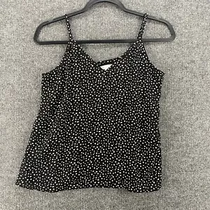 Abound Tank Top Womens XS Black White Polka Dots Babydoll Lightweight 90s Y2K - Picture 1 of 9