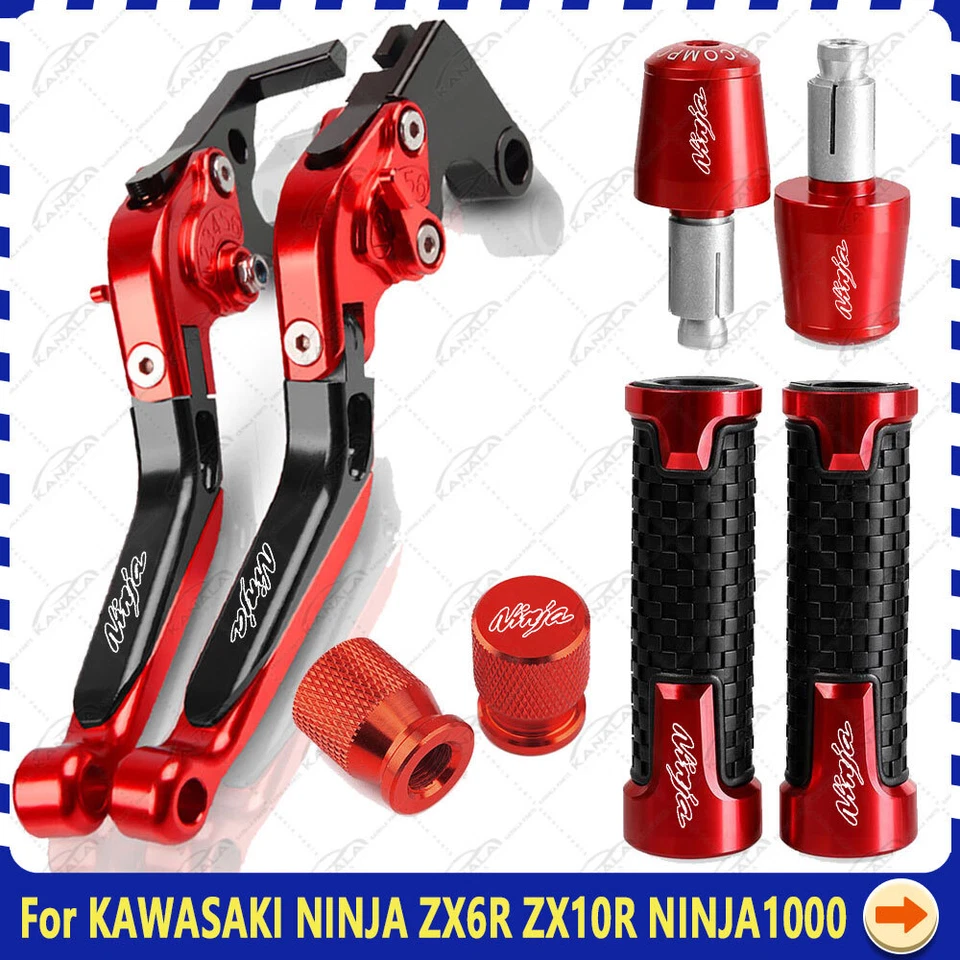 For KAWASAKI NINJA 1000 ZX6R ZX10R Brake Clutch Levers Handlebar Handle Grips Foto 1 de 1