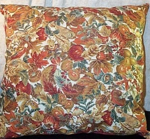 Almohada para decoración del hogar decoración del hogar hojas de otoño óxido verde marrón 17"x17" pulgadas NUEVO - Imagen 1 de 1
