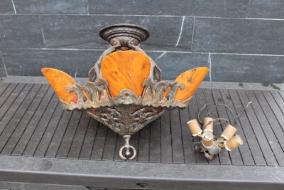 Antique Art Deco Slip Shade Frame Light Fixture For Restoration Bakelite Shade - Image 1 of 4