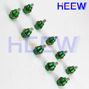 M12 X 1.5 OIL PAN DRAIN PLUG BOLT ENGINE MAGNETIC KIT WITH CRUSH WASHER Green - Picture 1 of 4