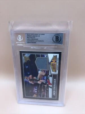 2013 Topps Best of WWE Jack Swagger Wrestlemania 29 Mat Relic Auto BGS Authentic - Image 1 of 2
