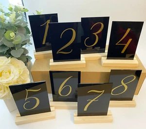 Acrylic Table NUMBERS, A6 (10x15cm) SIGNS, wedding decor, birthday restaurant - Picture 1 of 12