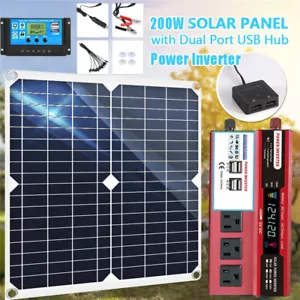 4000W Complete Solar Panel Kit with Controller & Inverter Home 110V Grid System - Picture 1 of 38