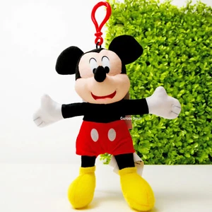 Disney Mickey Mouse Plush Clip Zipper Pull Dangler Keychain Authentic 6" - Picture 1 of 7