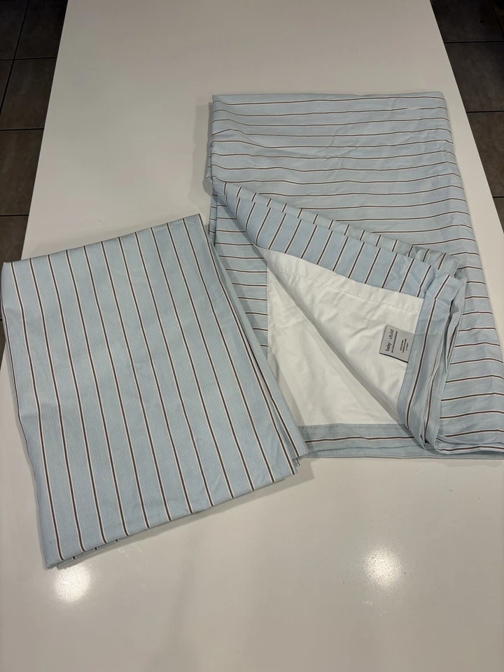 Hardware de restauración bebé y niño 2 paneles de cortina oscuros azul con marrón 50x63 Foto 1 de 4