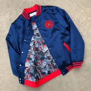 Disney Marvel The Amazing Spider-Man 62 Blue/Red Varsity Jacket Size Small - Picture 1 of 16