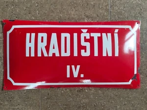 Metal Czech Street Sign Red and White - Picture 1 of 3