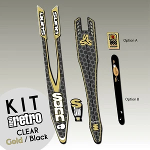 Kit Deco Sunn Mountain Bike Vintage Neo Retro Clear Gold Black Decals for Frame - Picture 1 of 16