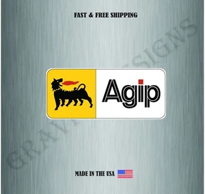 AGIP ITALY AUTO 4M VINYL DECAL STICKER US MADE CAR TRUCK BUMPER CORNHOLE DURABLE - Picture 1 of 2