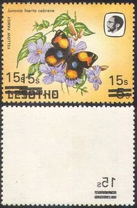 Lesotho 1984 Butterflies 15s on 5s Triple (3) Surcharge ERROR + OFFSET 1v b2765e - Picture 1 of 1