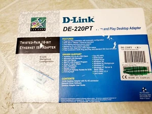 D-LINK DE-220PT MULTI-PORT 16-BIT ETHERNET ISA ADAPTER network New in box - Picture 1 of 8