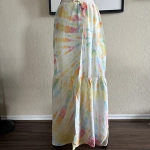 maxi gonna giovane favolosa e rotta tie dye rosa giallo blu taglia large nuova con etichetta - Foto 1 di 5
